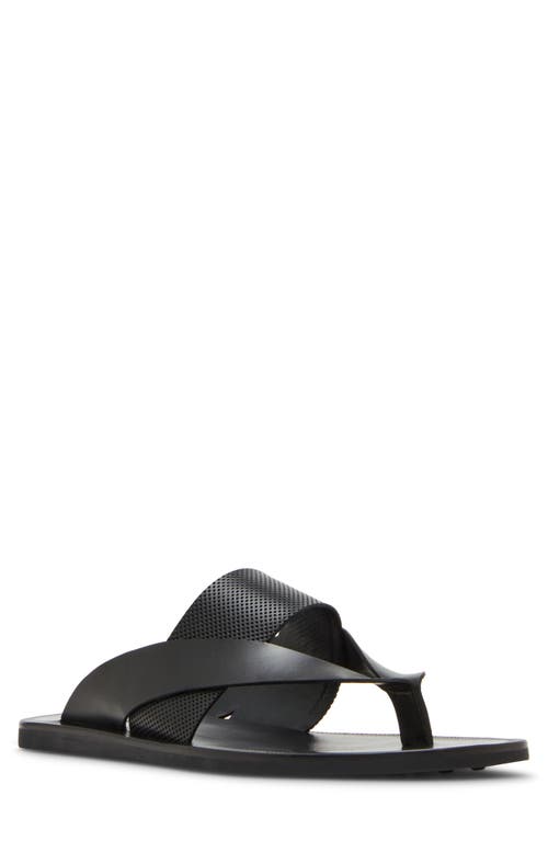 Madden Cicero Flip Flop In Black Leather