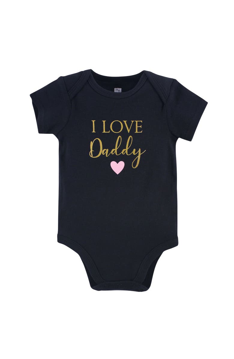 Hudson Baby Cotton Bodysuits 3-Pack, Alternate, color, Girl Daddy