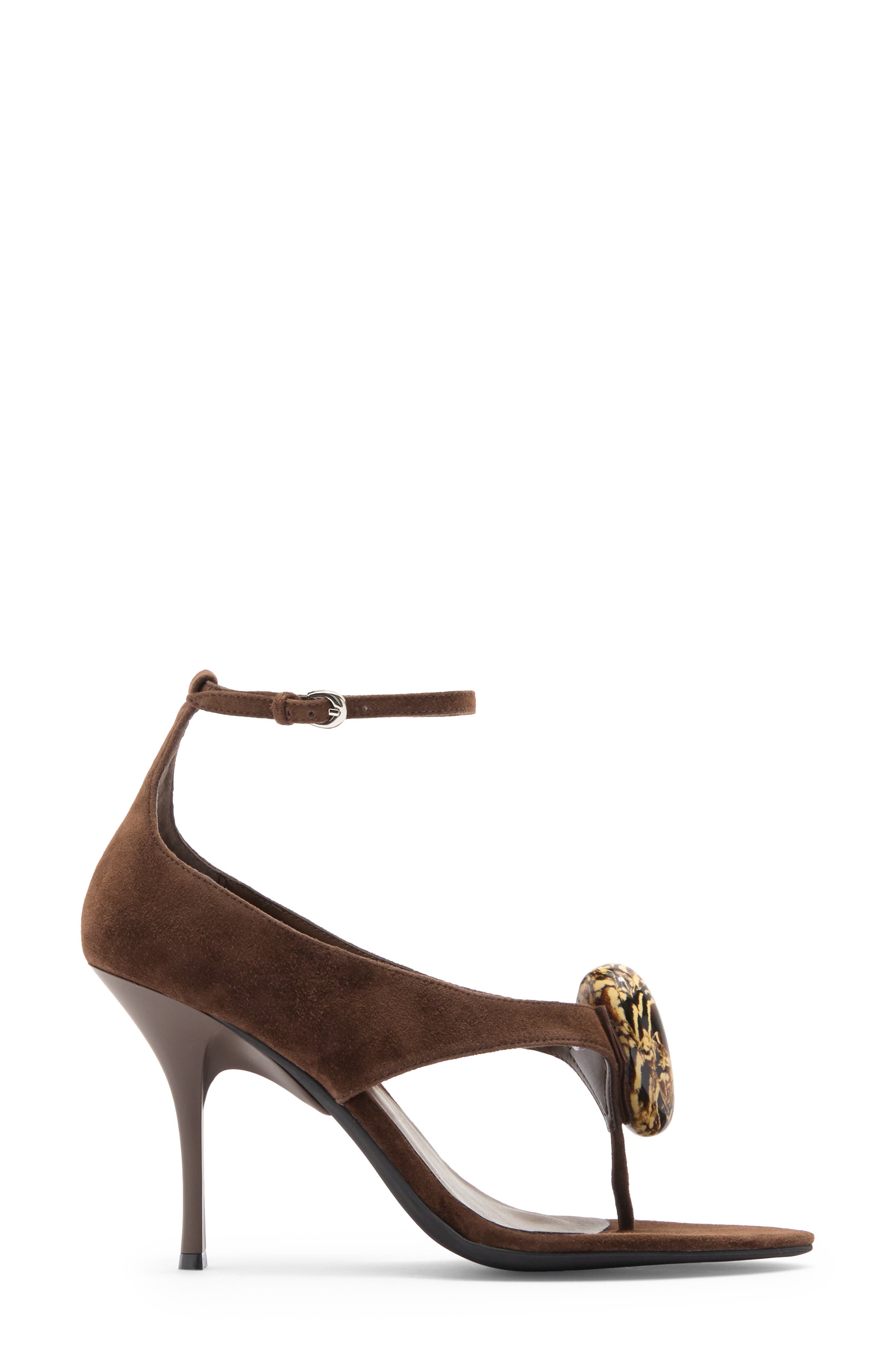 Jeffrey Campbell Bronzite Ankle Strap Sandal, Alternate, color, Brown Suede