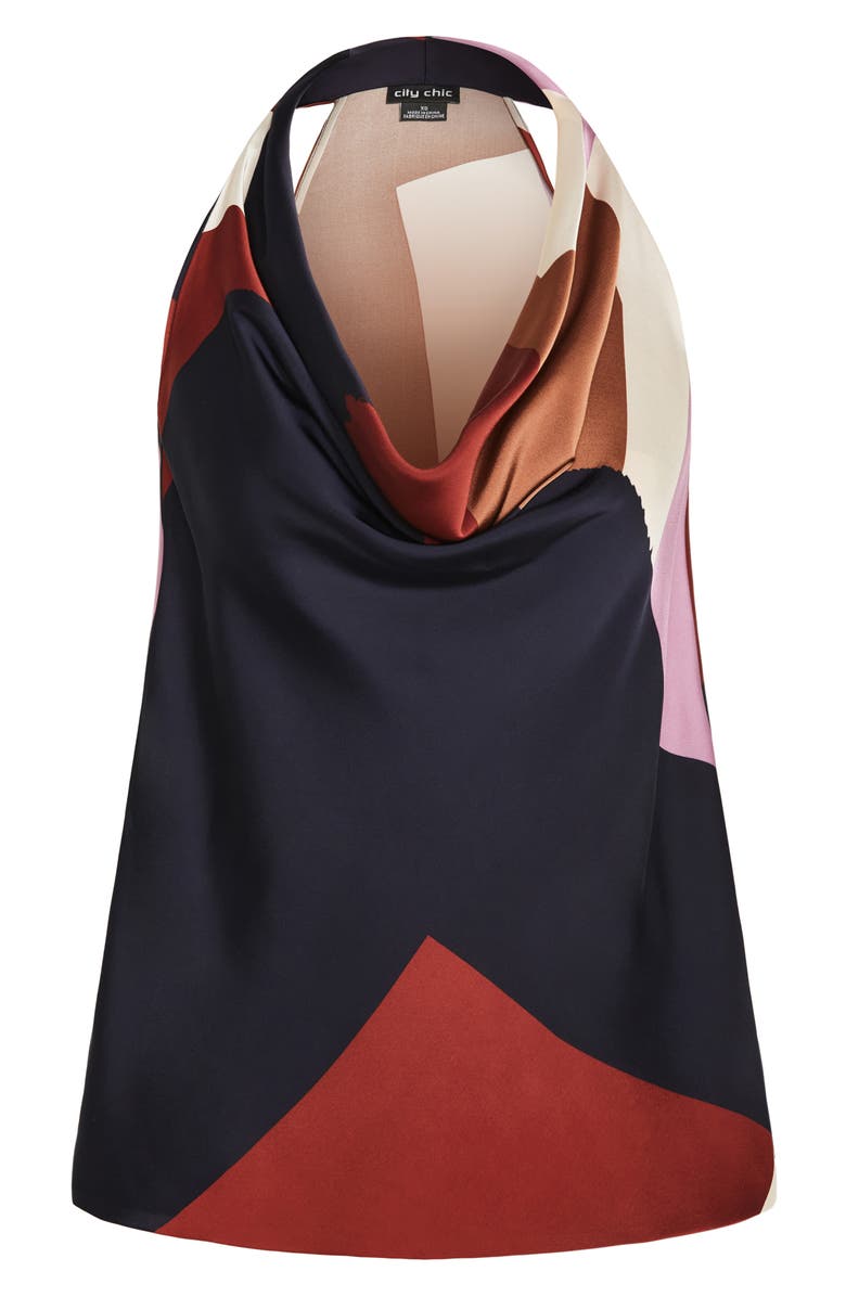 City Chic Chloe Print Cowl Neck Sleeveless Top, Alternate, color, 