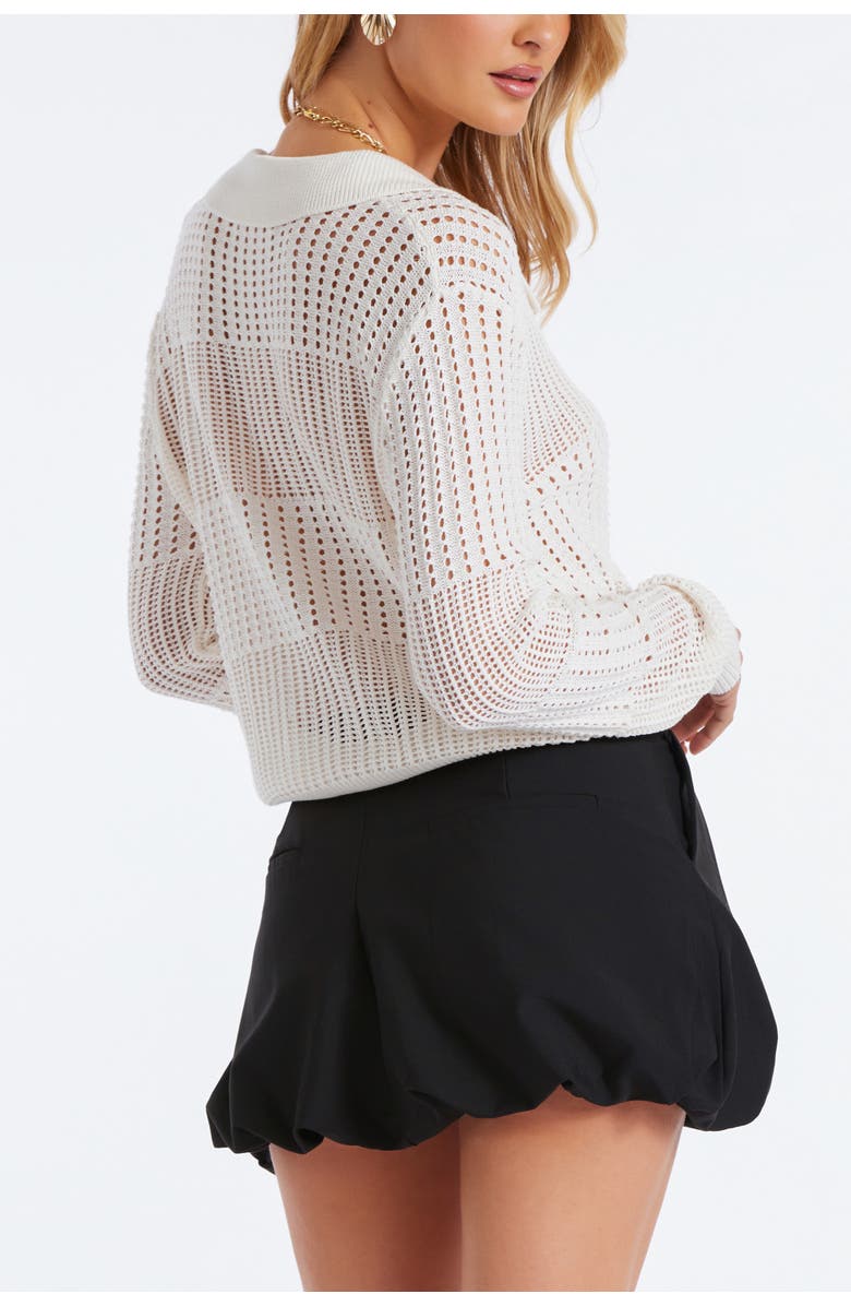 Bishop + Young Sporty Pointelle Cardigan, Alternate, color, Ivory