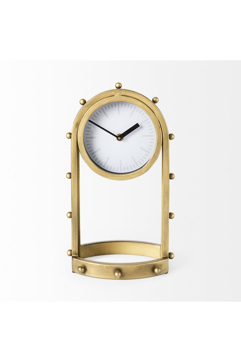 Marian Studded Table Clock, Alternate, color, Gold