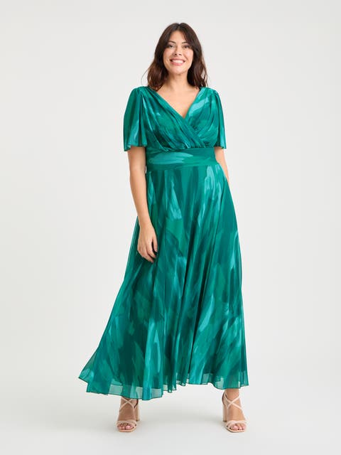 Isabelle Printed Angel Sleeve Dress