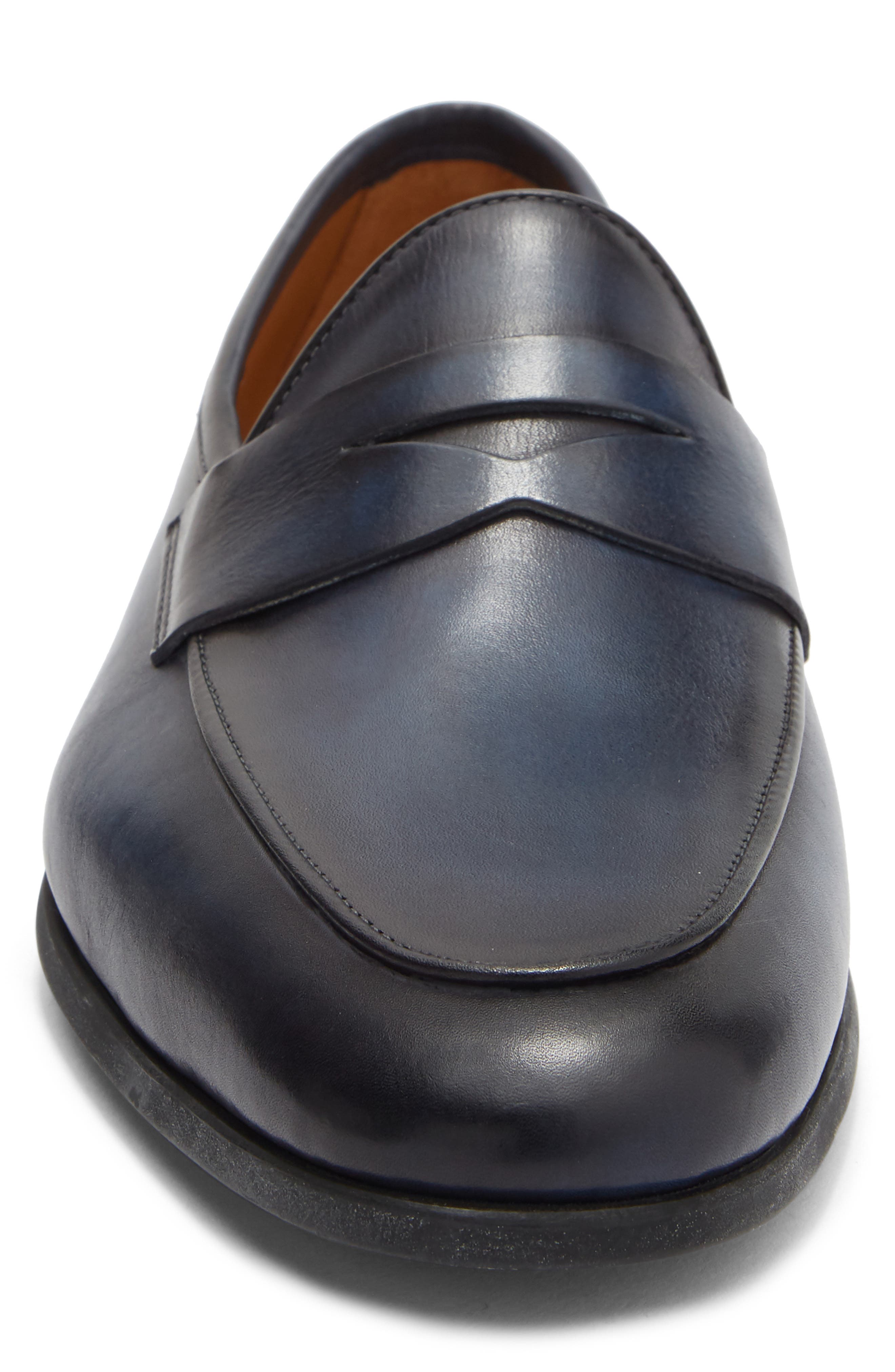Magnanni Apron Toe Penny Loafer, Alternate, color, Navy