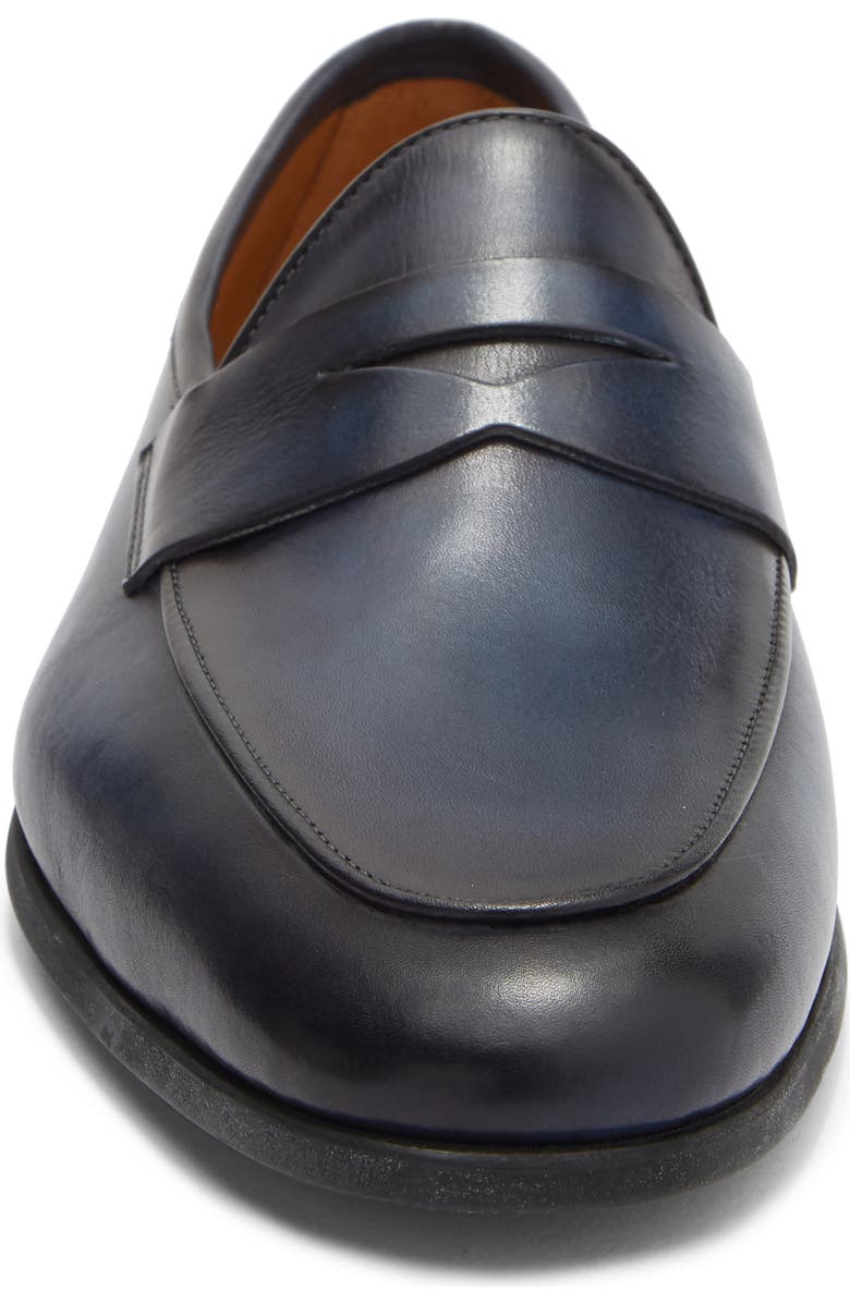 Magnanni Apron Toe Penny Loafer, Alternate, color, Navy