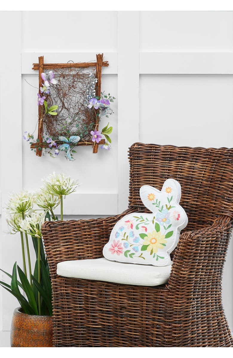 C&F Home Easter Bunny Rabbit Shaped Accent Pillow, 14" x 14", Alternate, color, White