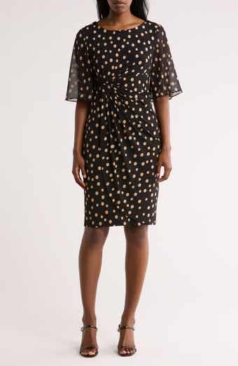 Flutter Sleeve Faux Wrap Dress