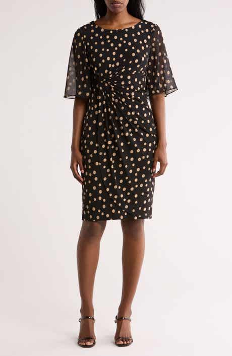 Flutter Sleeve Faux Wrap Dress