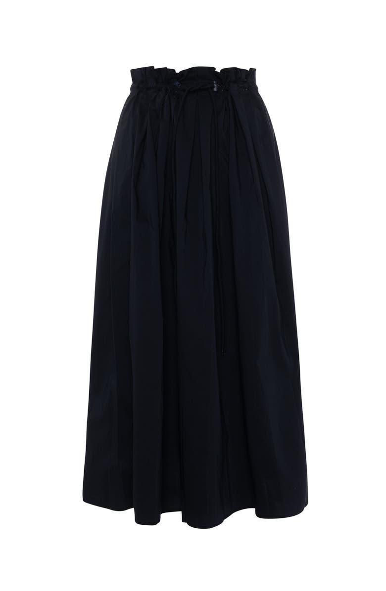 E.U.X. Exclusive Cotton Paper Bag Waist Elastic Midi Skirt, Main, color, Dark Navy