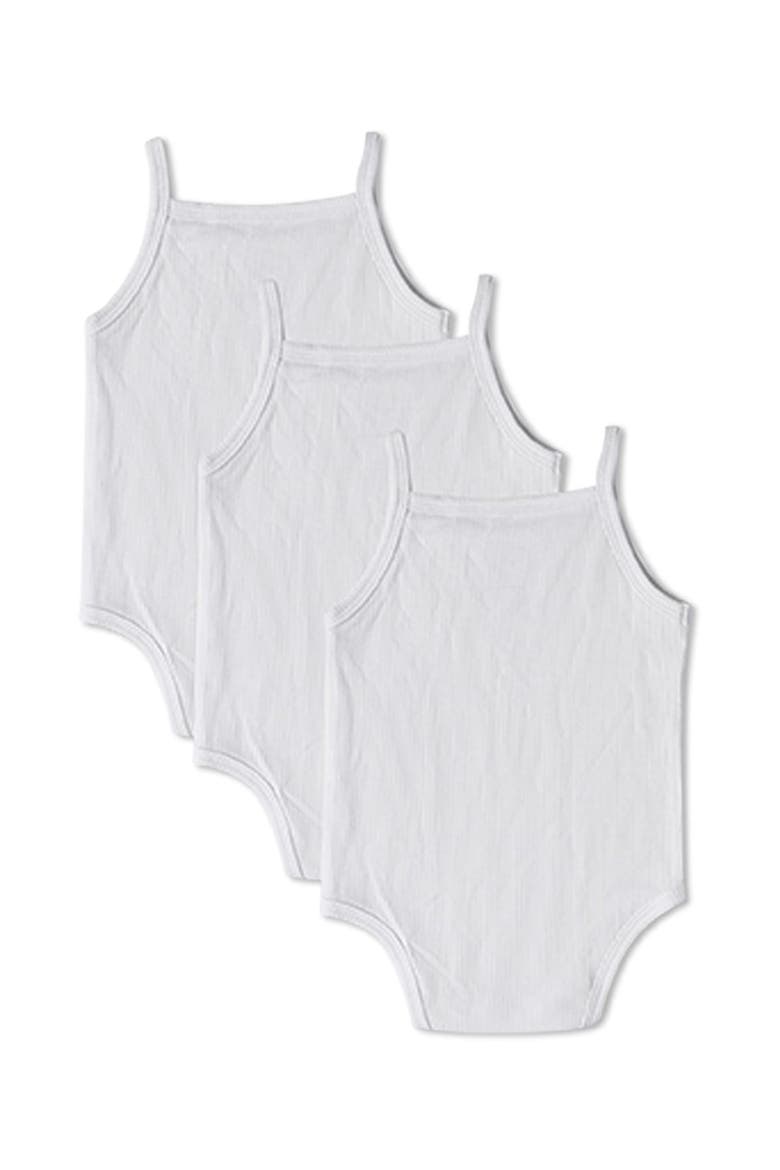 3 Pack Baby Solid-Color Bodysuits, Alternate, color, White-White-White