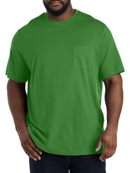 Harbor Bay By Dxl Big & Tall Moisture-wicking Pocket T-shirt In Green