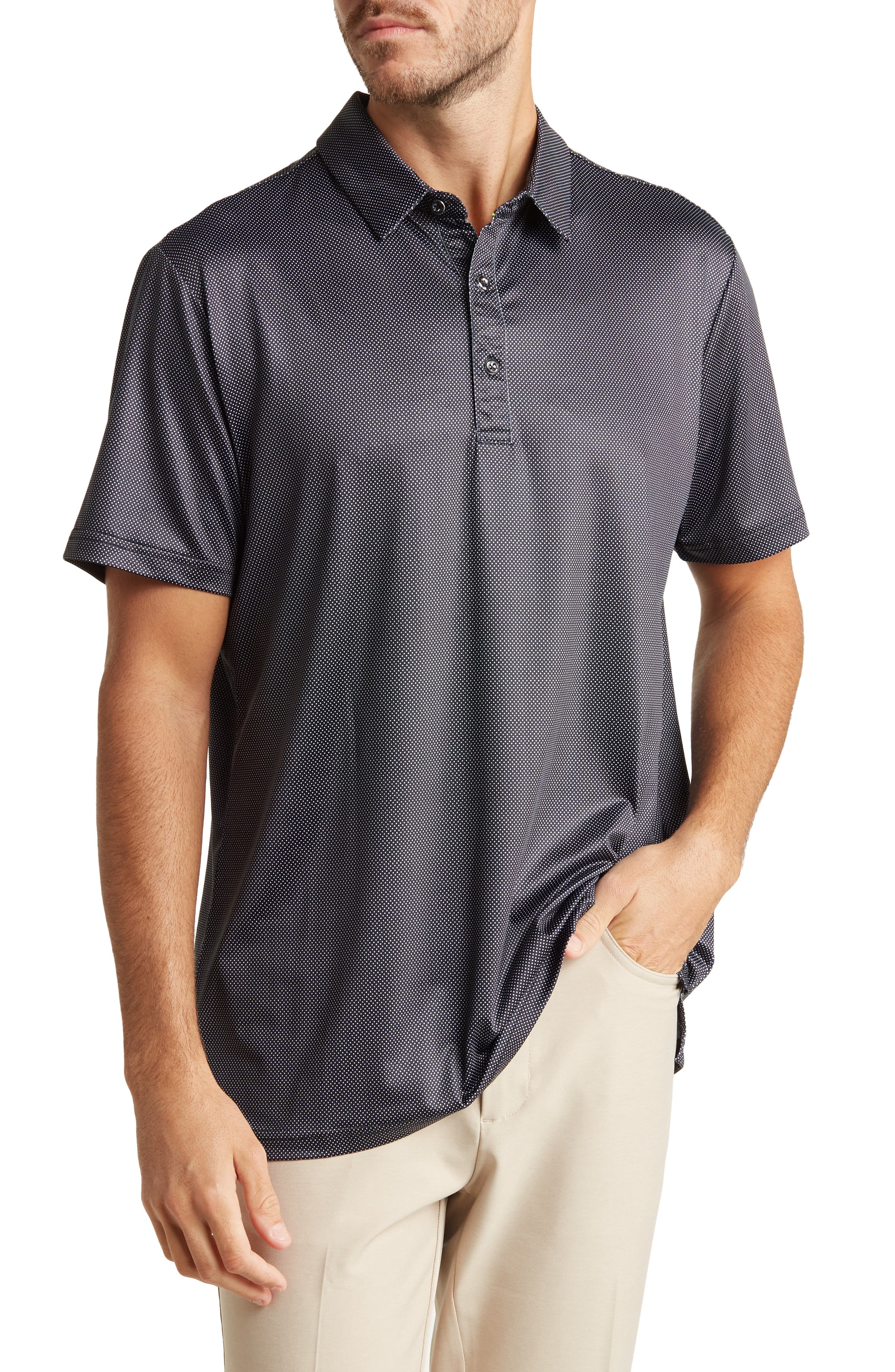 TOM BAINE Performance Geometric Polo