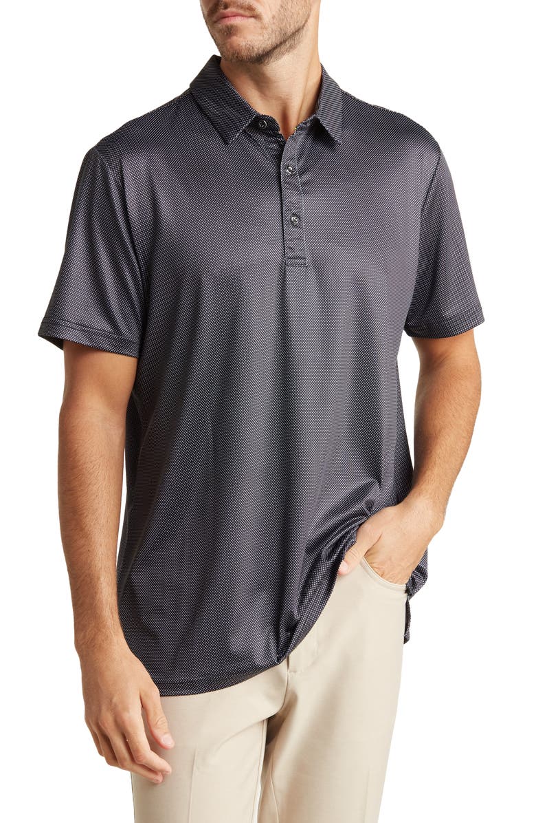 TOM BAINE Performance Geometric Polo, Main, color, Black