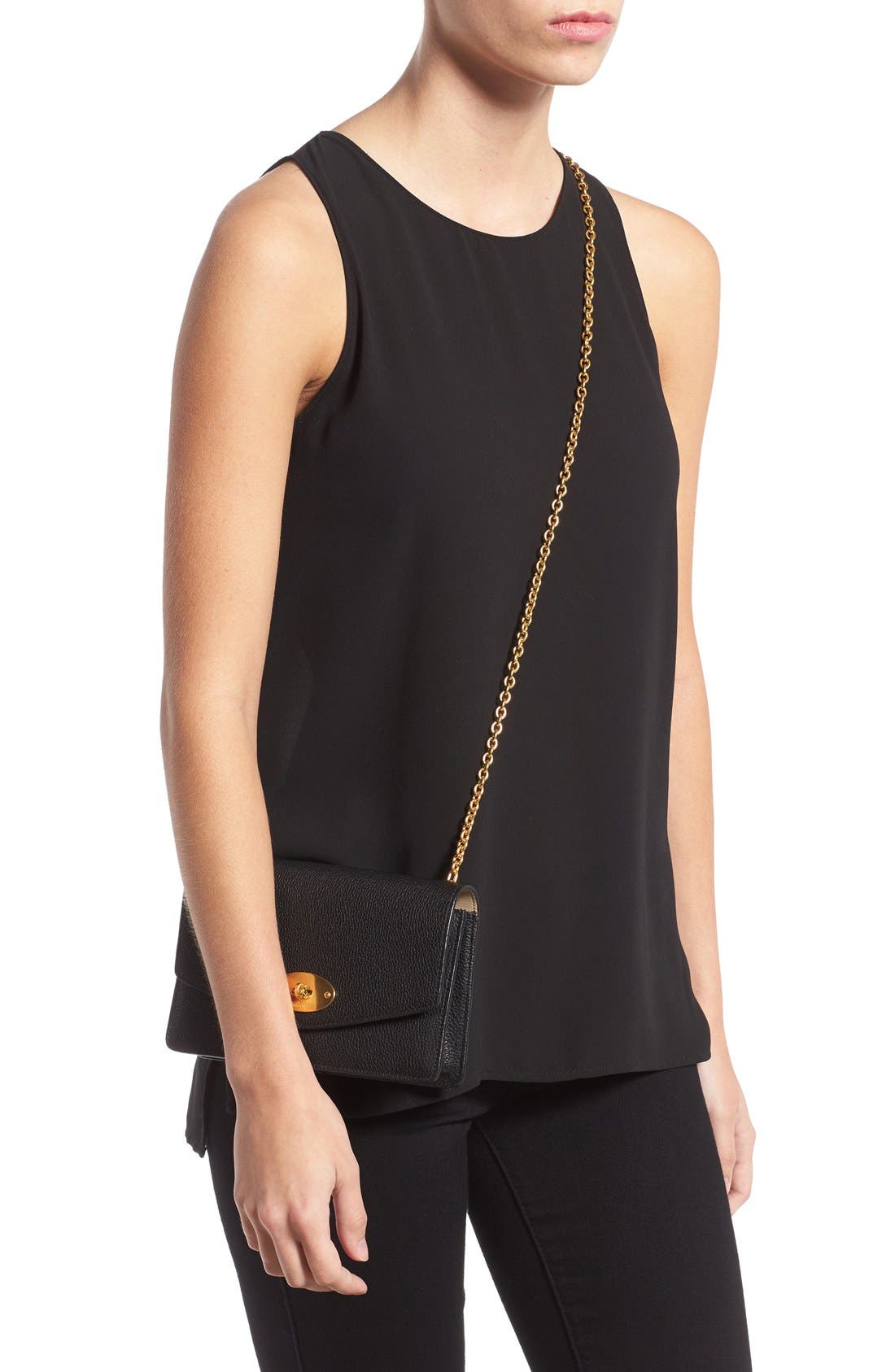 Mulberry 'Postman's Lock' Leather Crossbody Clutch, Alternate, color, 