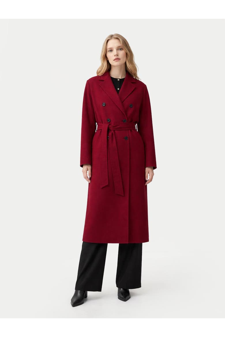 Women's Double-Breasted Cashmere Coat, Main, color, bordeaux