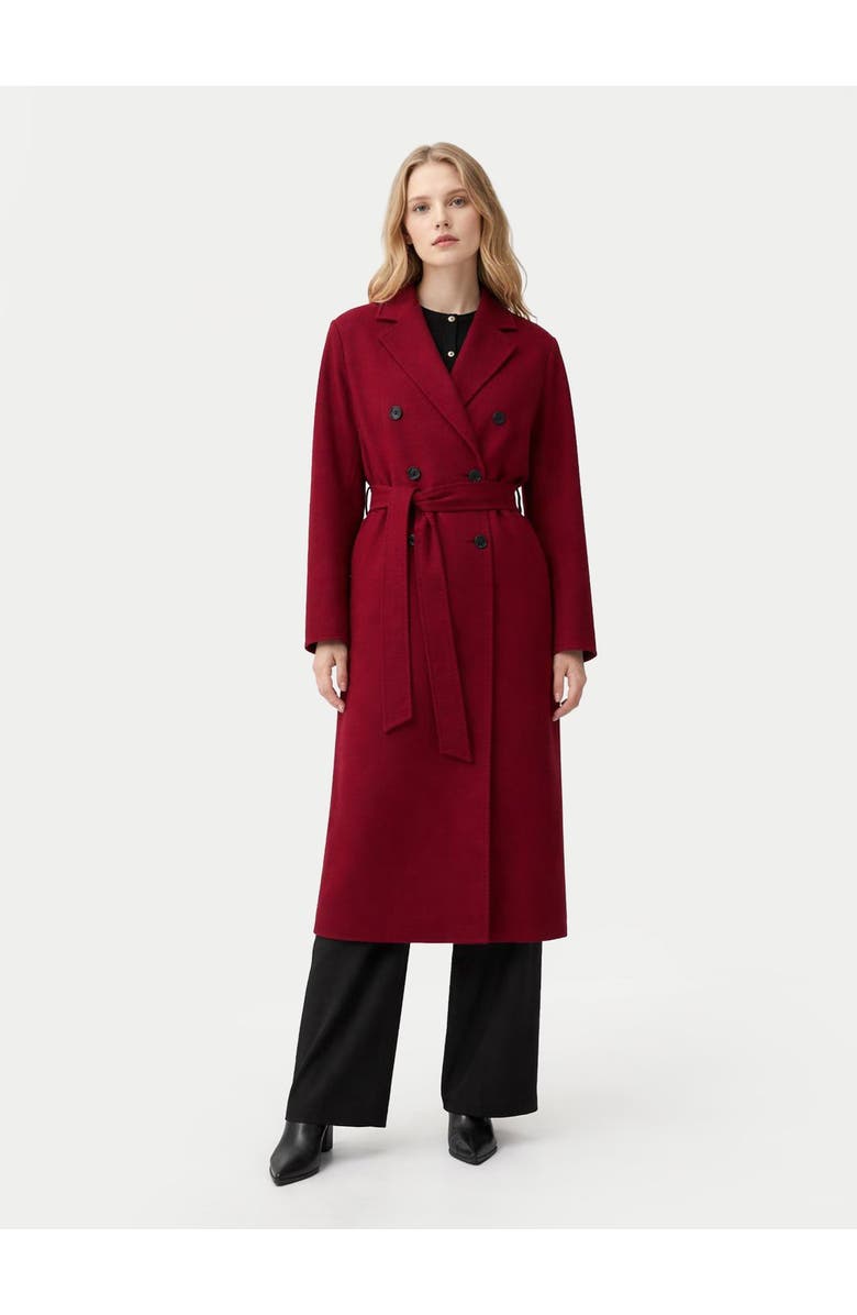 Gobi Cashmere Women's Double-Breasted Cashmere Coat, Main, color, Bordeaux
