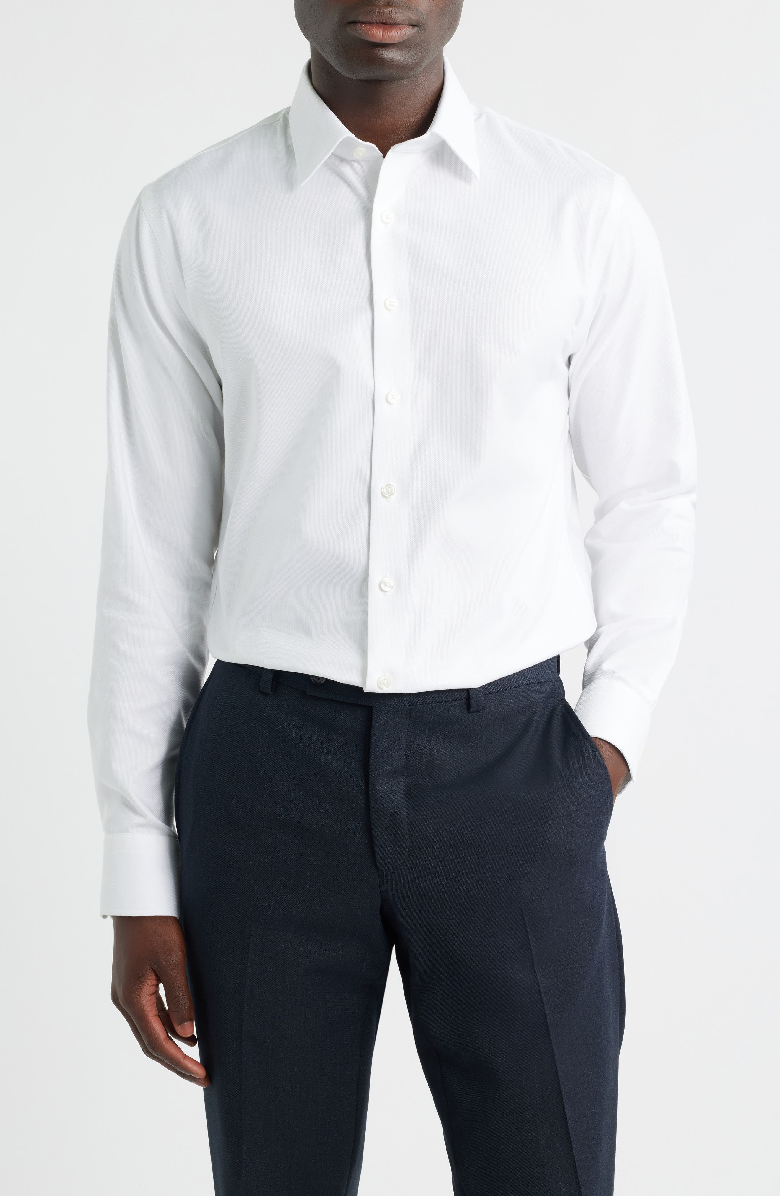 Nordstrom Trim Fit Premium Non-Iron Dress Shirt