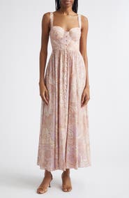 L'AGENCE Rosette Paisley Print Maxi Dress