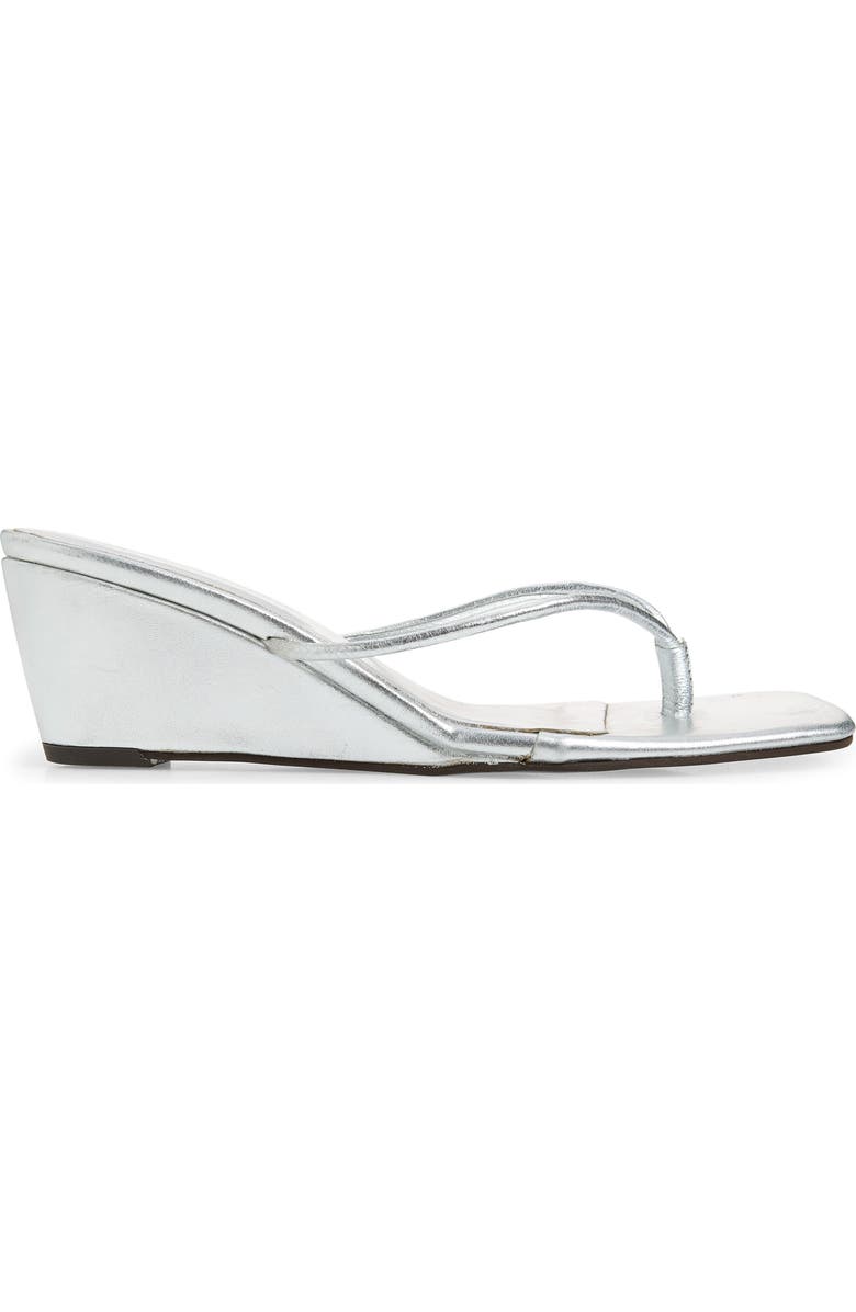 Jeffrey Campbell Simplicity Wedge Flip Flop, Alternate, color, Silver