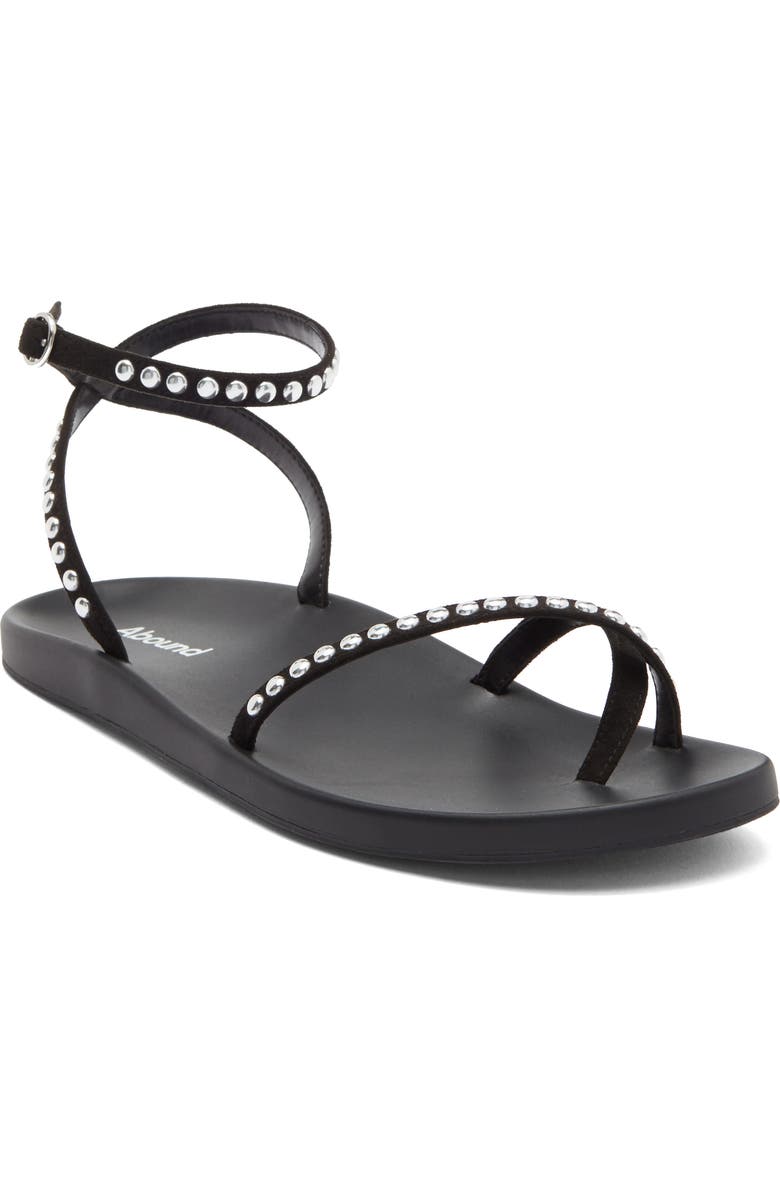 Abound Roux Studded Sandal, Main, color, Black Mist