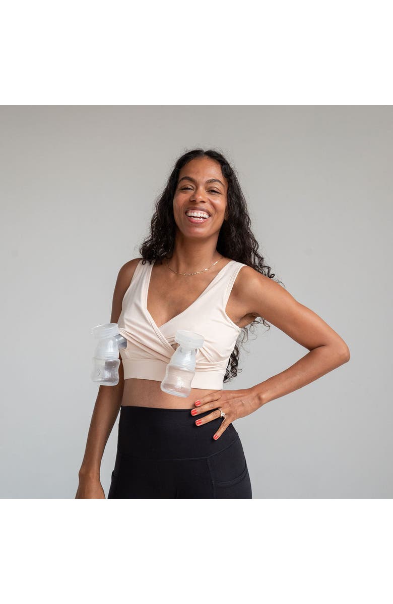 LOVE AND FIT Everyday Luxe 3.0 Nursing & Hands-Free Pumping Bra, Main, color, Cream