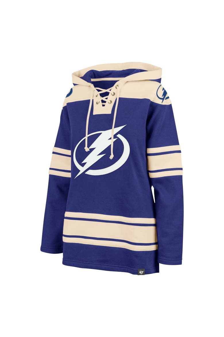 Women's '47  Blue Tampa Bay Lightning Superior Lacer Pullover Hoodie, Alternate, color, Blue