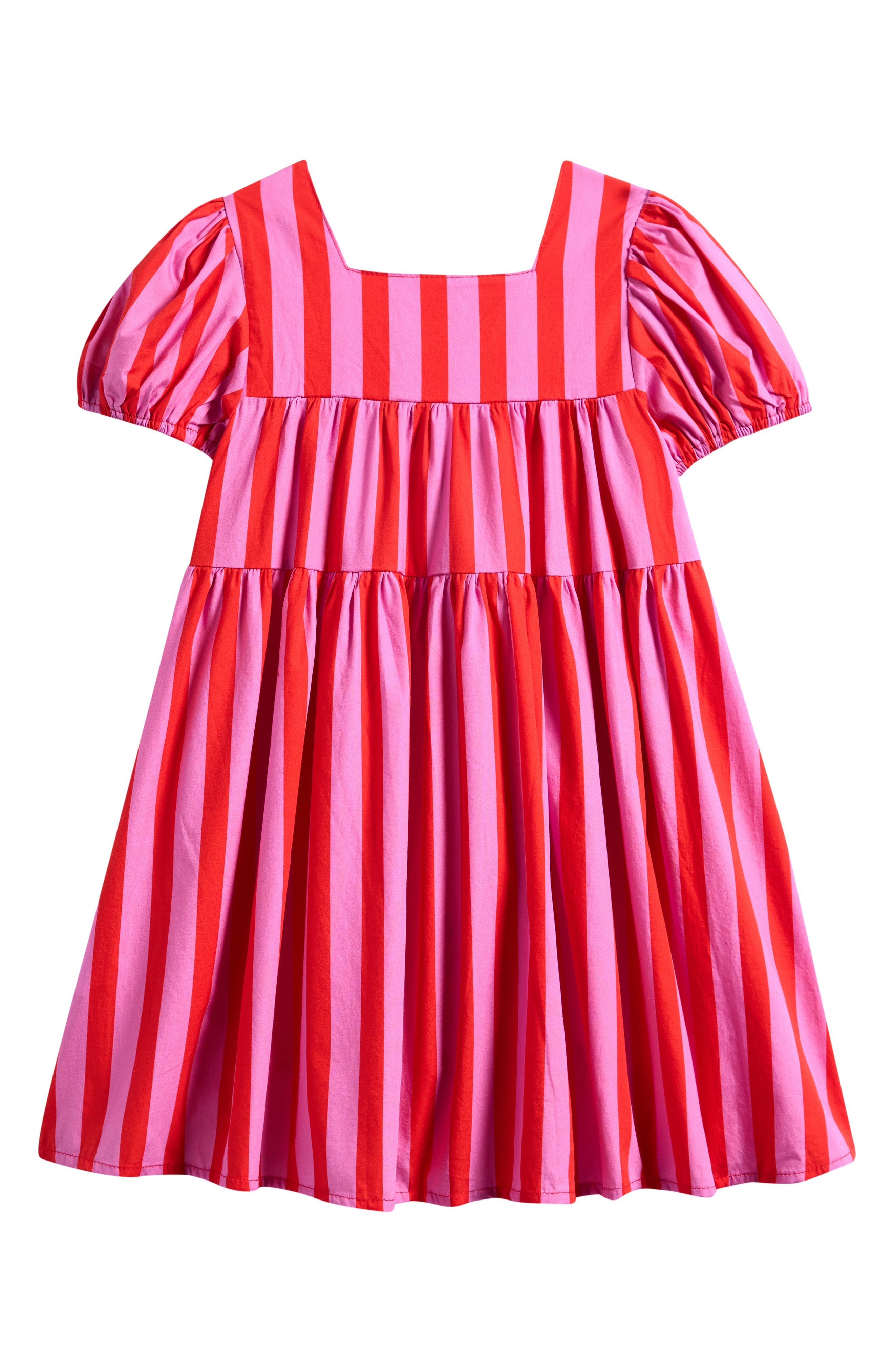 ALL SMALL.CO Kids' Circus Stripe Tiered Cotton Dress | Nordstrom