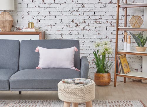 Carol & Frank Bree Vertical Stripe Tasseled Cotton Accent Pillow In Pink