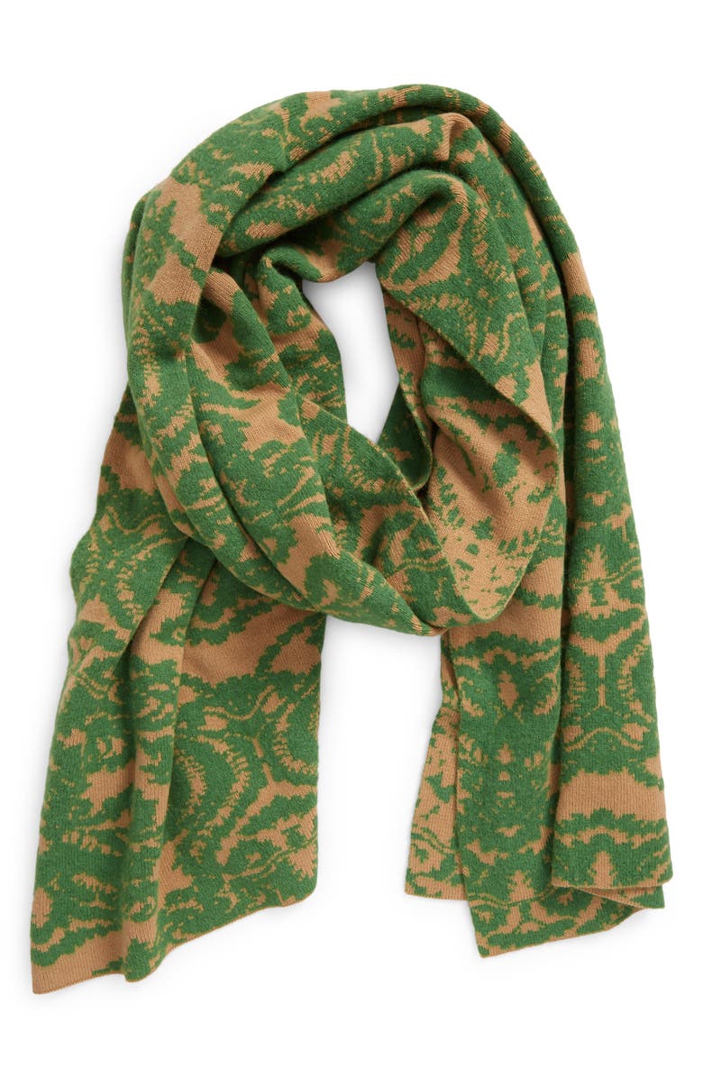 Dries Van Noten Tiaret Jacquard Double Face Alpaca Blend Scarf, Main, color, 