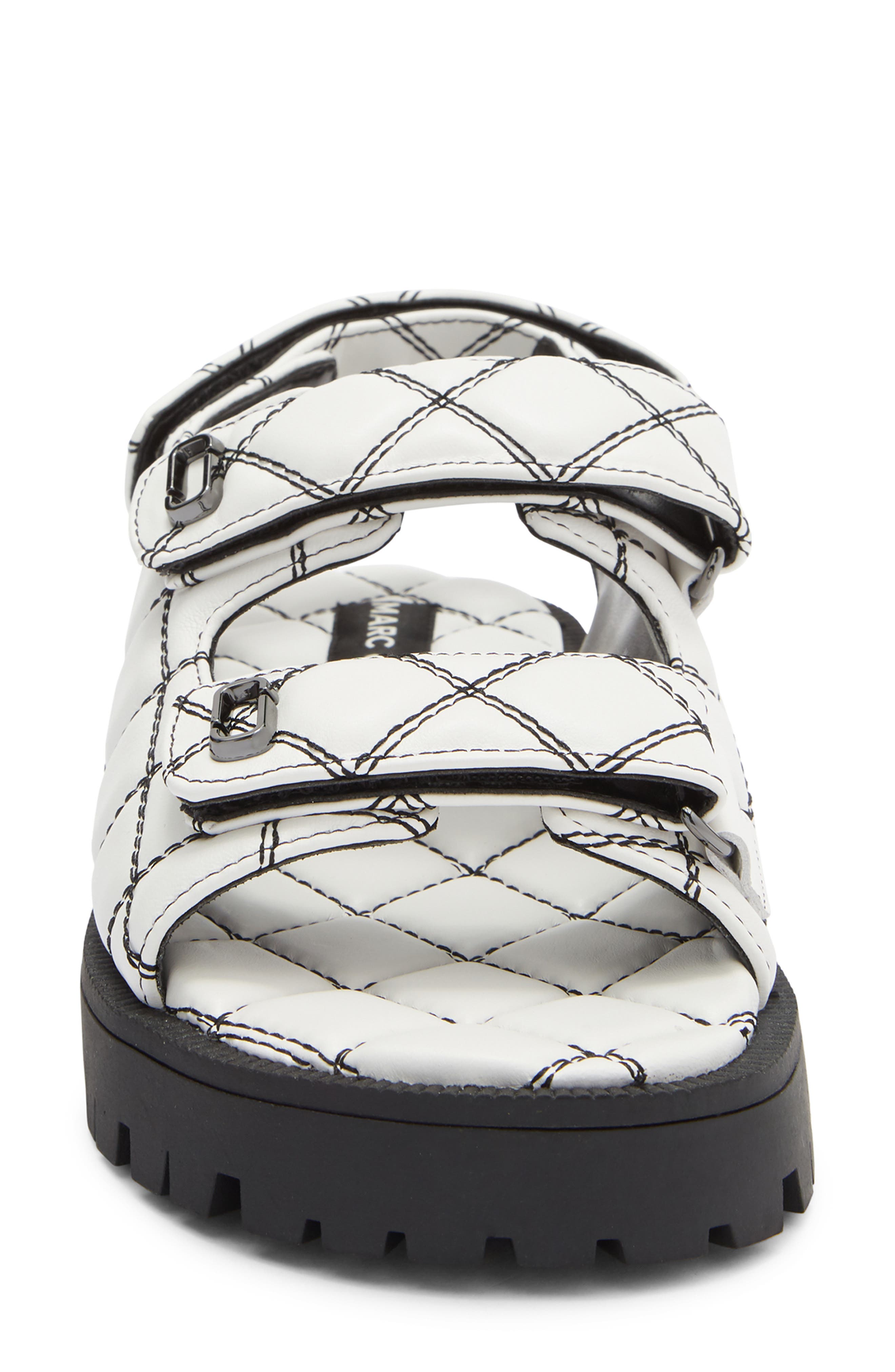 Marc Jacobs 'J' Quilted Sandal, Alternate, color, White