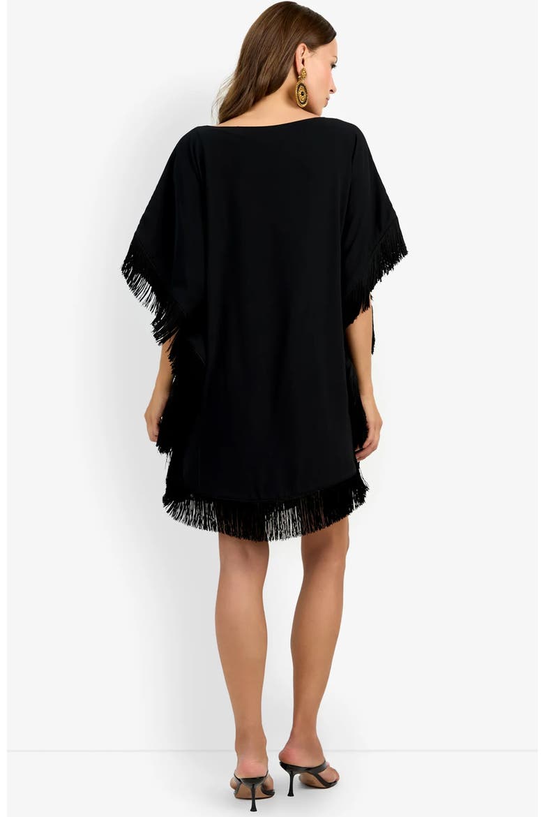 Mini Neena Fringe Dress, Alternate, color, Black