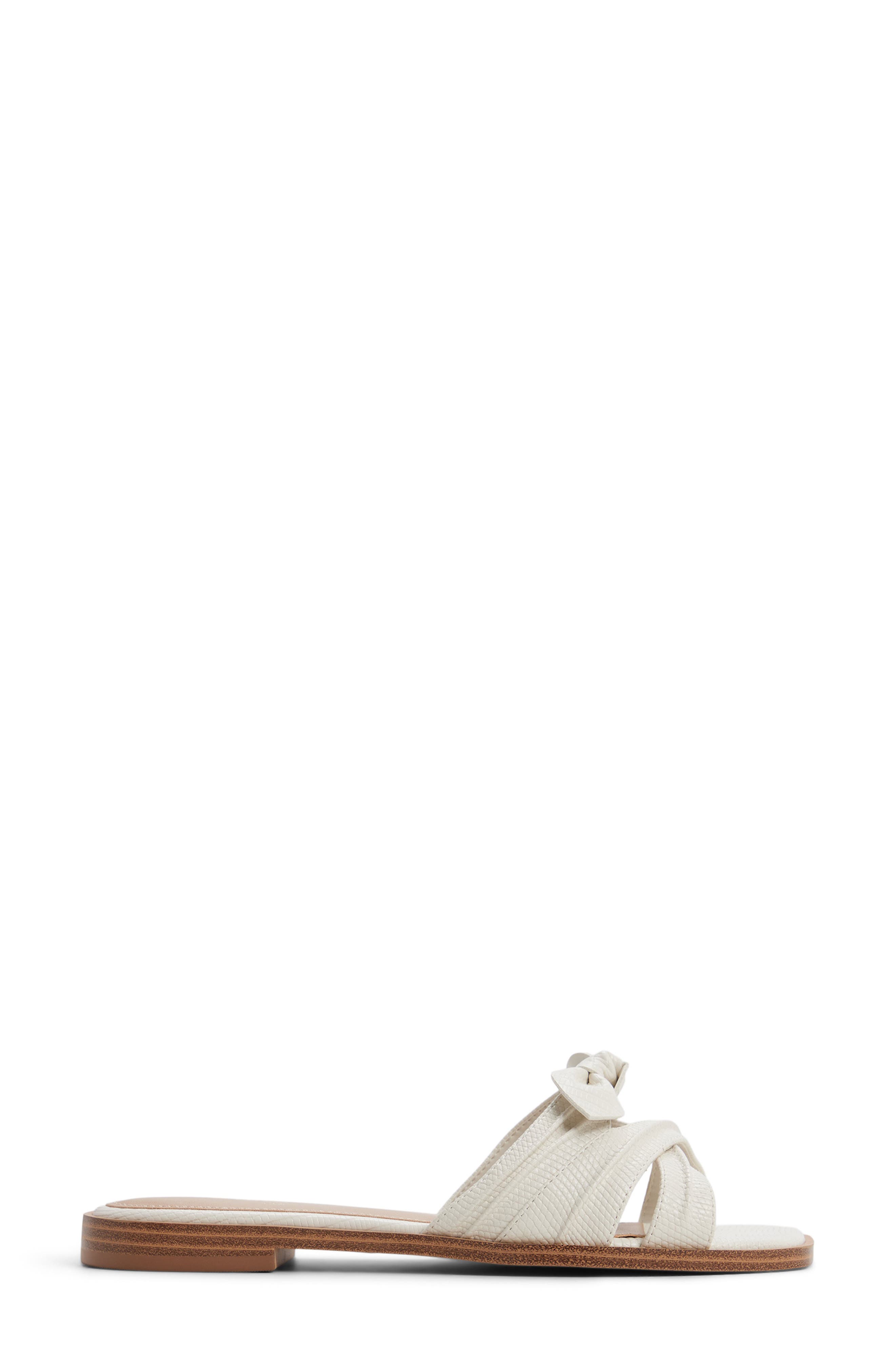 ALDO Sunbeam Knotted Slide Sandal, Alternate, color, White/ Bone