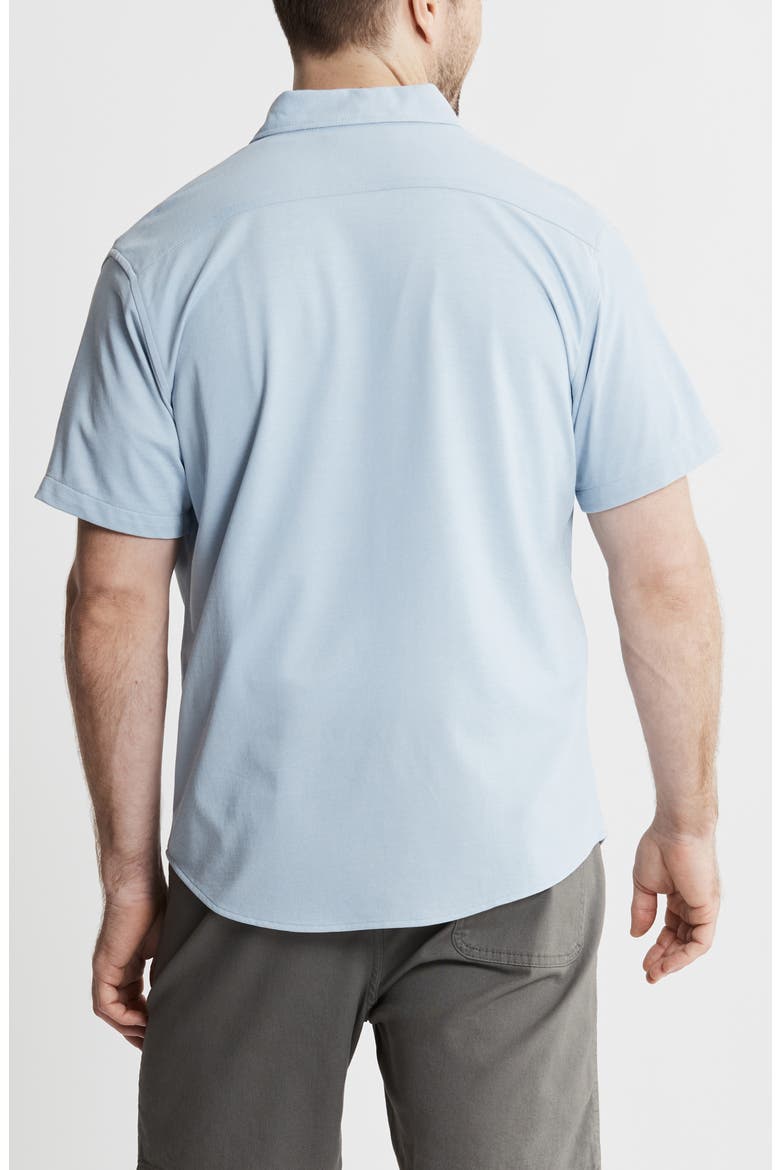 Short Sleeve Stretch Oxford Button-Up Shirt, Alternate, color, LIGHT BLUE