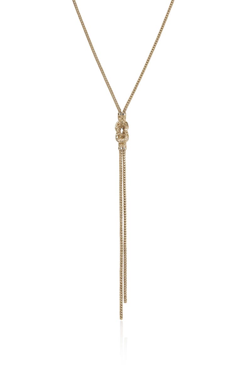 Love Knot Y-Necklace, Diamonds, Alternate, color, GOLD