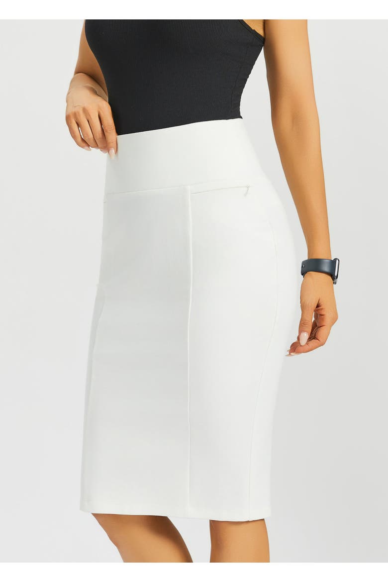 Power Down High Waist Pencil Skirt, Main, color, Star White