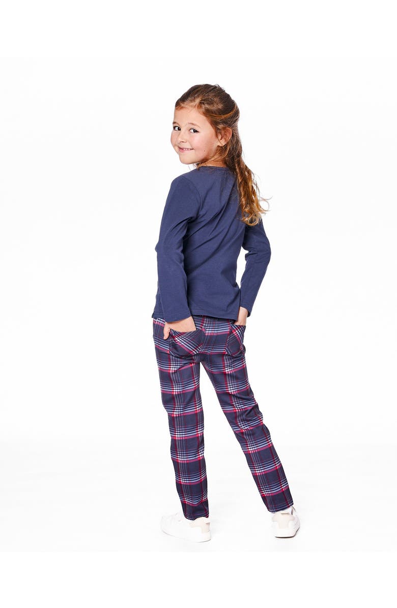 Deux par Deux Milano Treggings, Main, color, Red And Navy Plaid