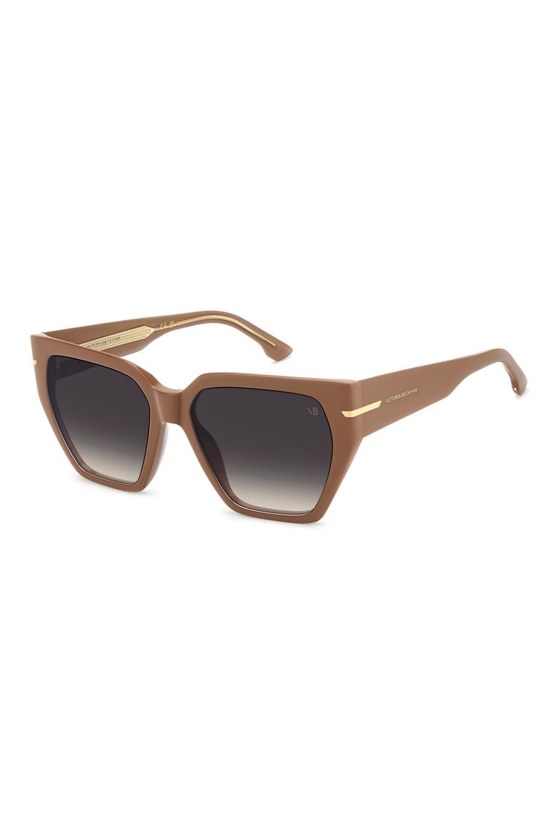 57mm Gradient Square Sunglasses, Alternate, color, BROWN/ VIOLET SF