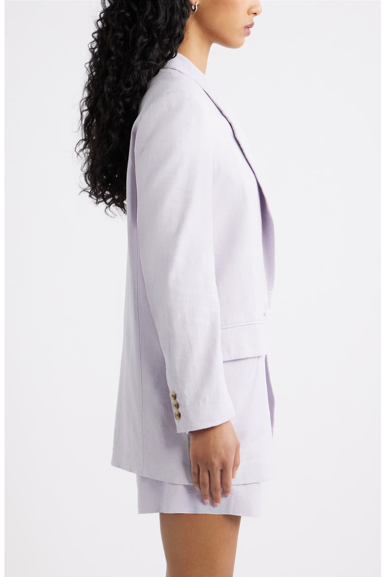 Everyday Linen Blend Blazer, Alternate, color, PURPLE EVENING