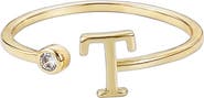 Adornia CZ & Initial Open Band Ring