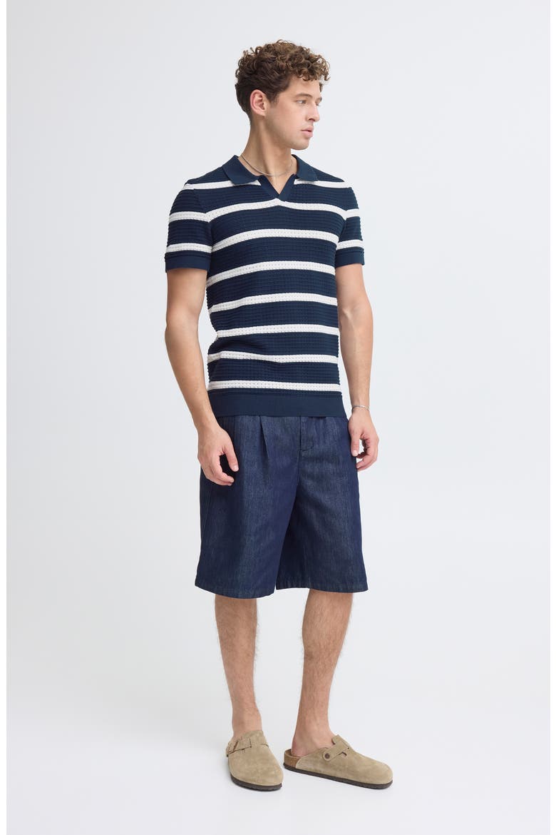 Stripe Cotton Polo, Alternate, color, NAVY BLAZER