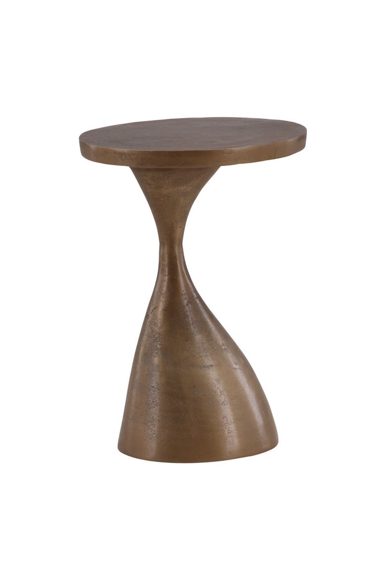 Nasir Cast Aluminum Side Table, Main, color, Antique Brass