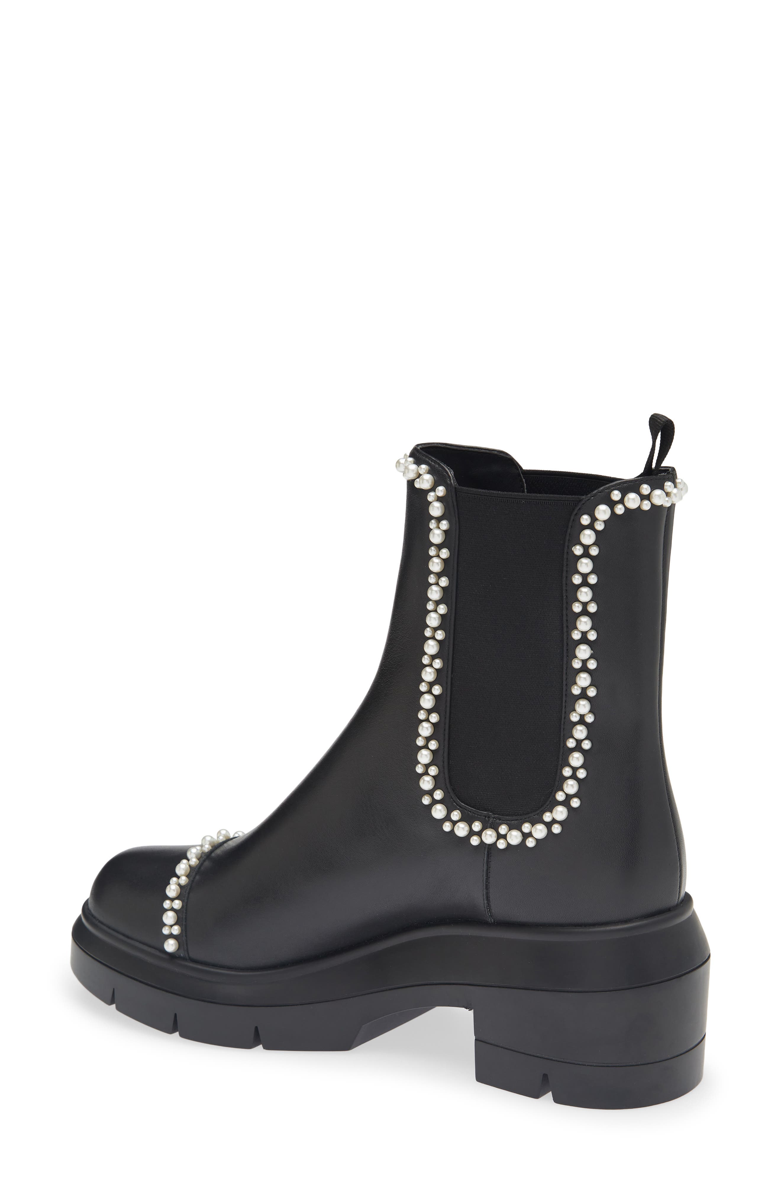 Norah Demipearl Chelsea Boot, Alternate, color, BLACK