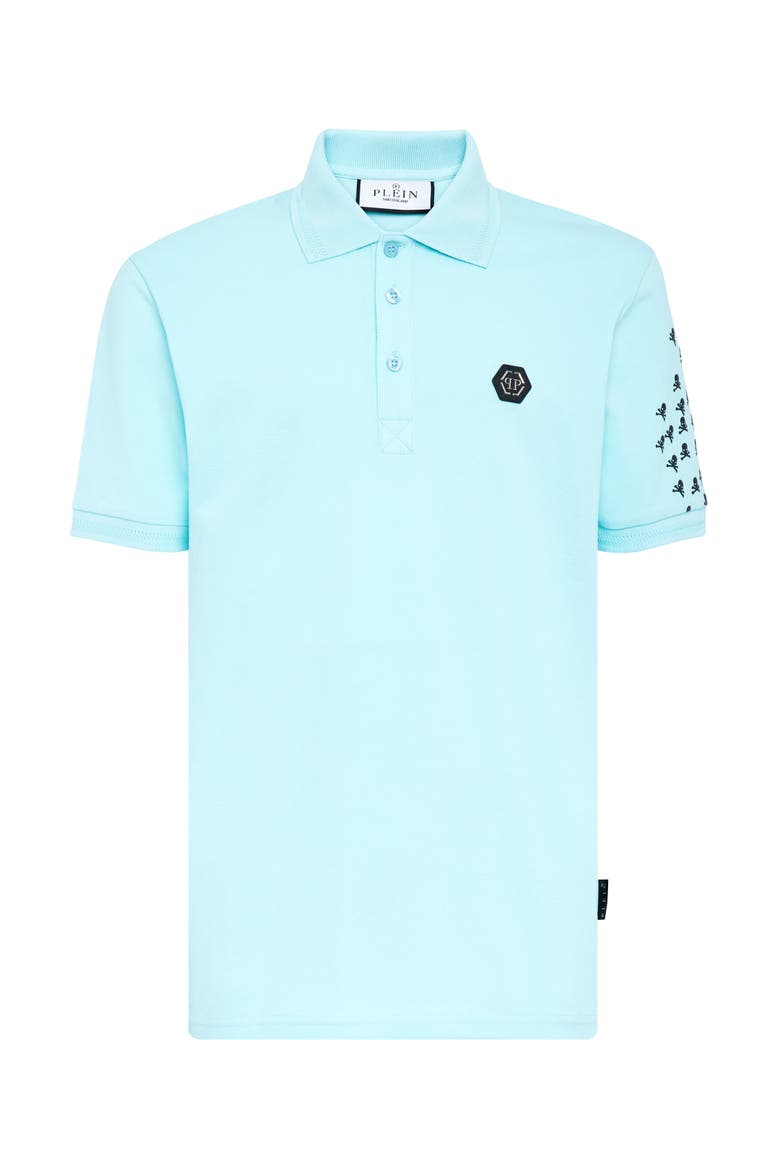 Slim Fit Polo Shirt Ss Skull&Amp;Bones Men, Alternate, color, lightblue