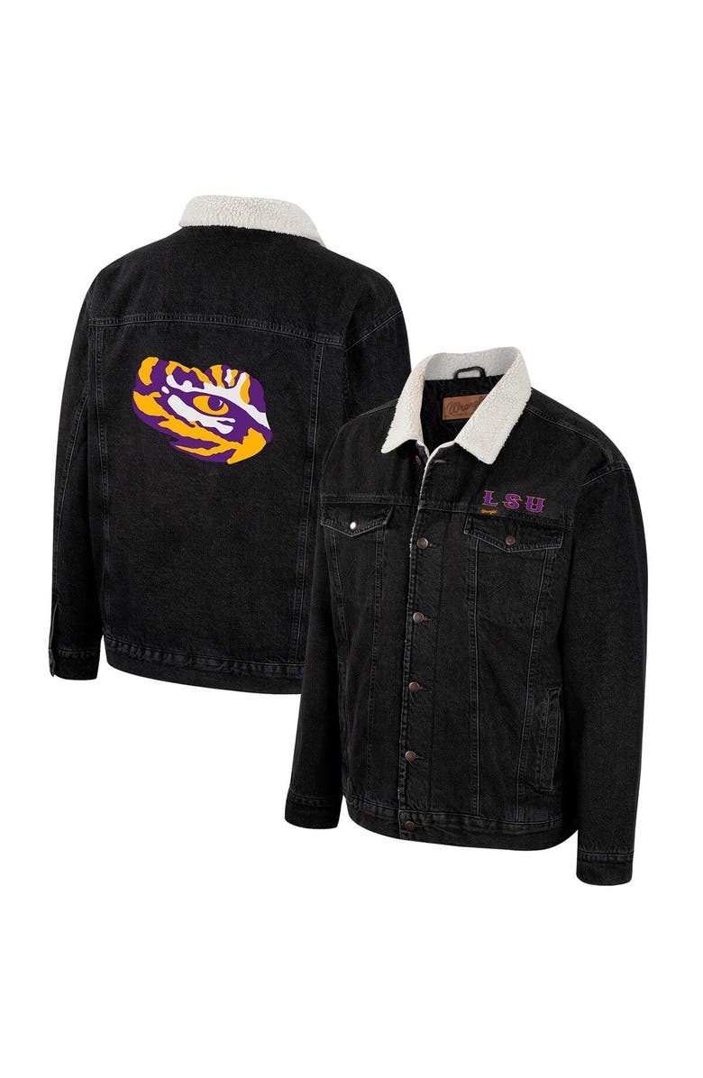 COLOSSEUM X WRANGLER Men's Colosseum x Wrangler Charcoal LSU Tigers Western Button-Up Denim Jacket, Main, color, Charcoal