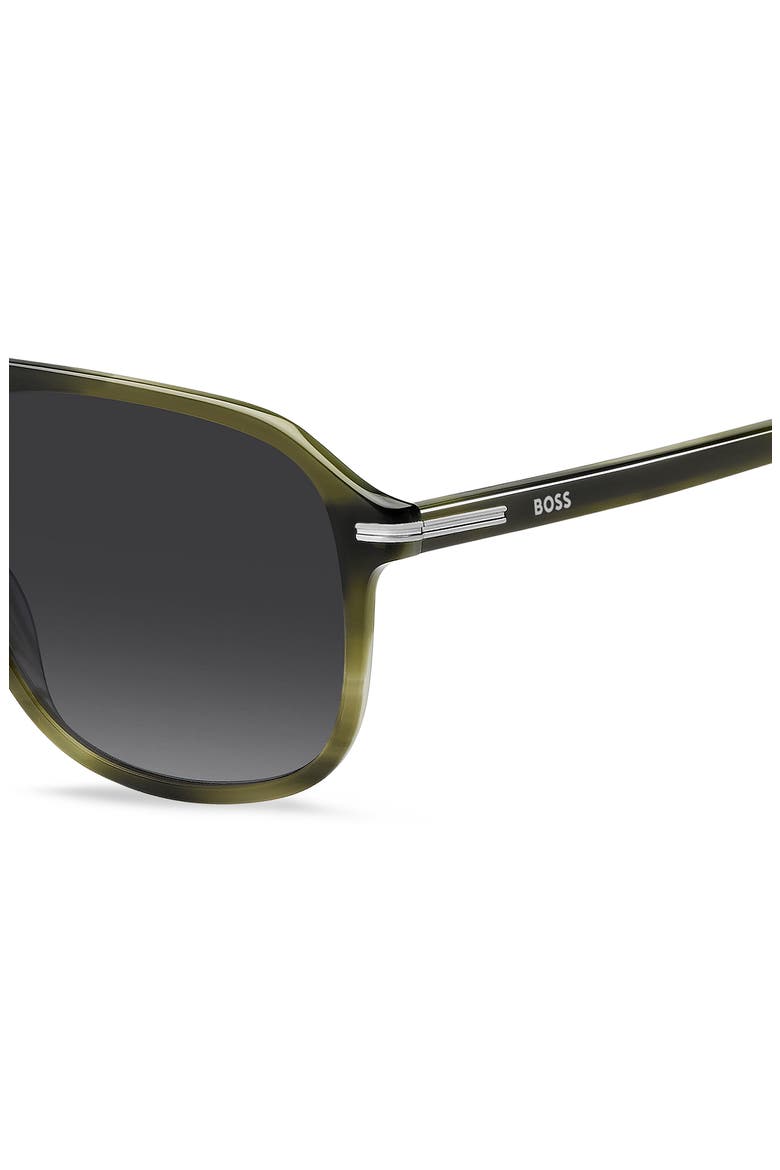 57mm Square Sunglasses, Alternate, color, GREEN HORN/ DARK GREY SF