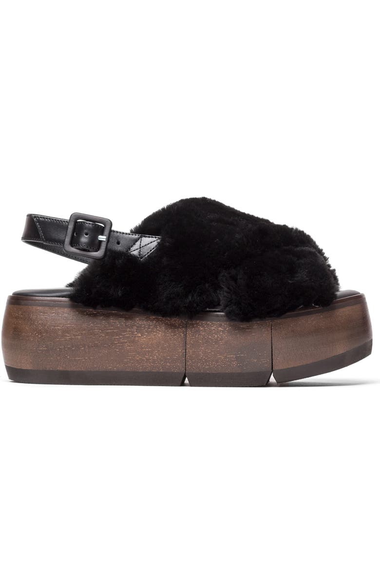 Paloma Barcelo Viola Moution Genuine Shearling Platform Sandal, Main, color,