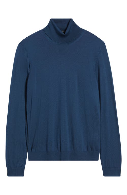 Hugo Boss Boss Musso Virgin Wool Turtleneck Sweater In Blue
