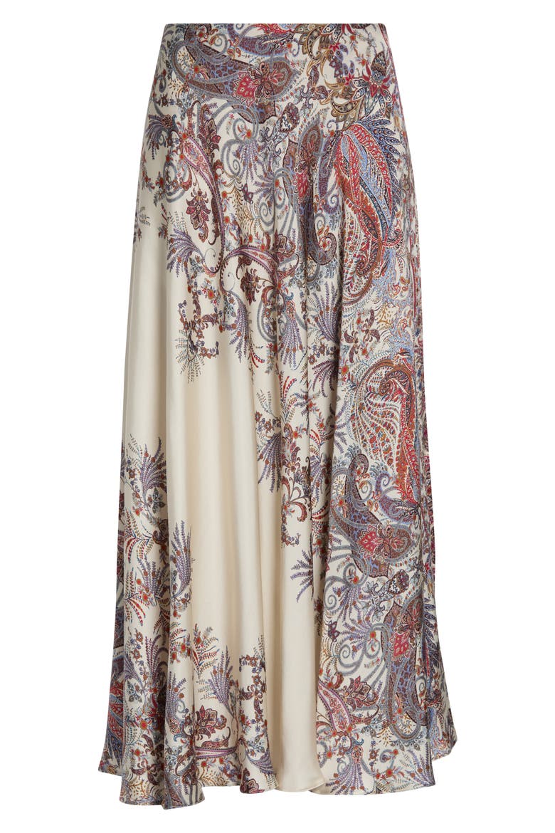 Decano Paisley Midi Skirt, Alternate, color, CREAM