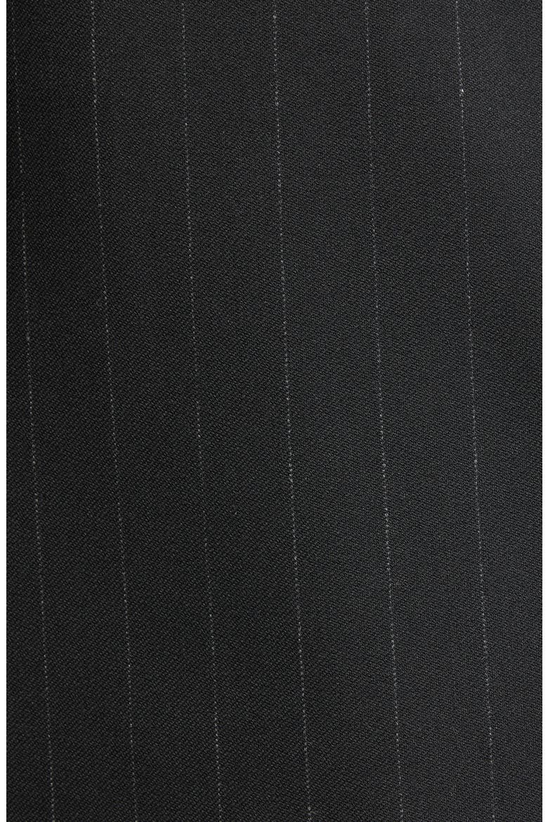 Pinstripe One-Button Blazer, Alternate, color, BLACK