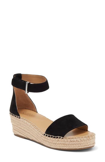 Franco Sarto Pela Espadrille Platform Sandal in Black at Nordstrom Rack, Size 6
